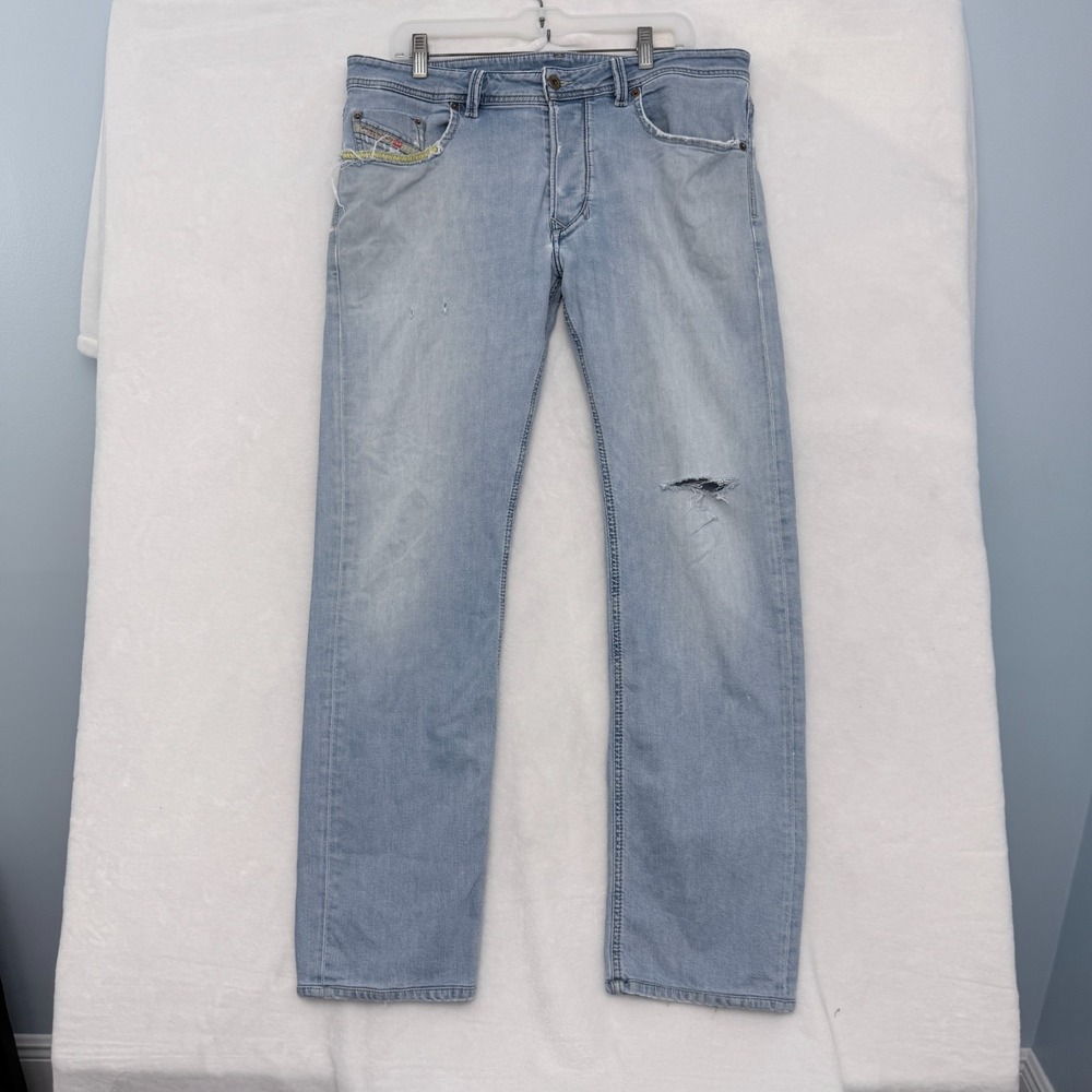Diesel Larkee Jeans Mens 36x34 (36x31) Blue Regular Straight Leg  0850V